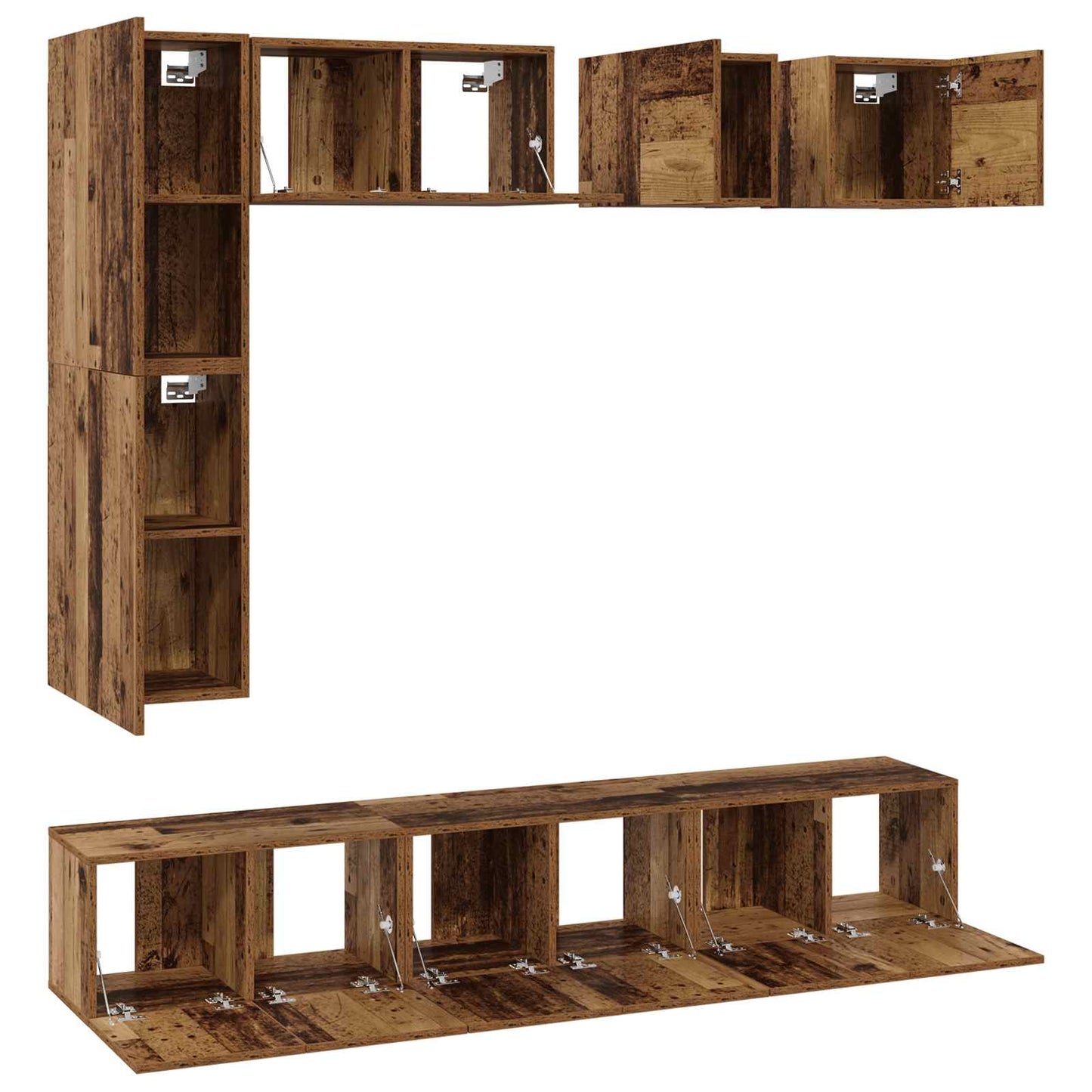 Set mobile TV 8 pcs Legno vecchio Legno multistrato