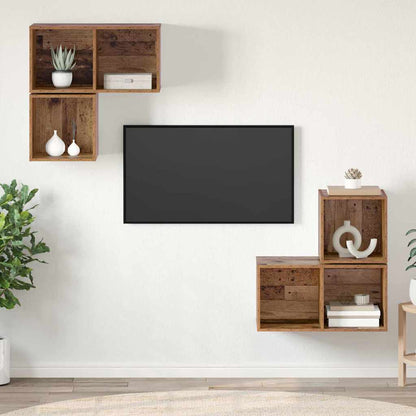 Set mobile TV 4 pcs Legno vecchio Legno multistrato