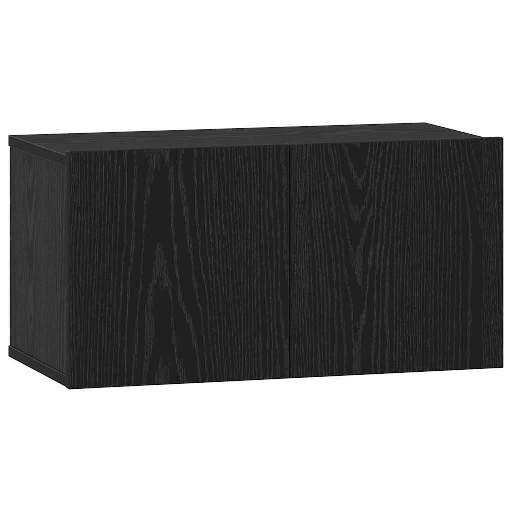 Set mobile TV con cassetto Rovere Nero Legno multistrato