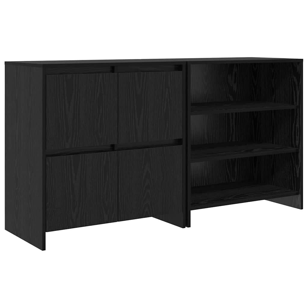 Credenza 2 pcs Rovere Nero 70 x 41 x 75 cm Legno multistrato