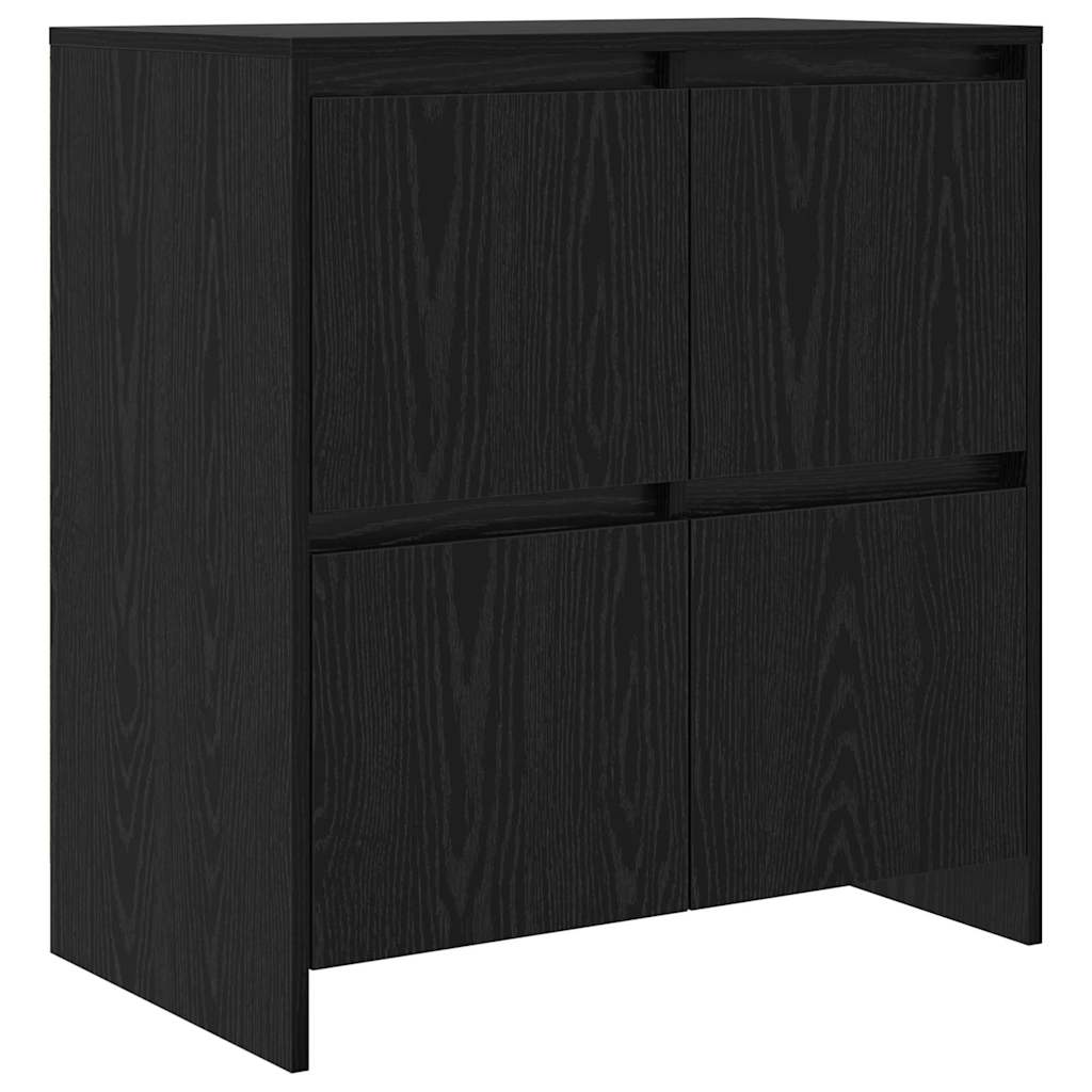 Credenza 2 pcs Rovere Nero 70 x 41 x 75 cm Legno multistrato