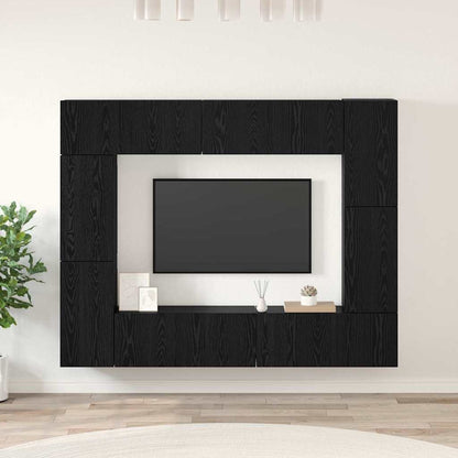 Set mobile TV 8 pcs Rovere Nero Legno multistrato