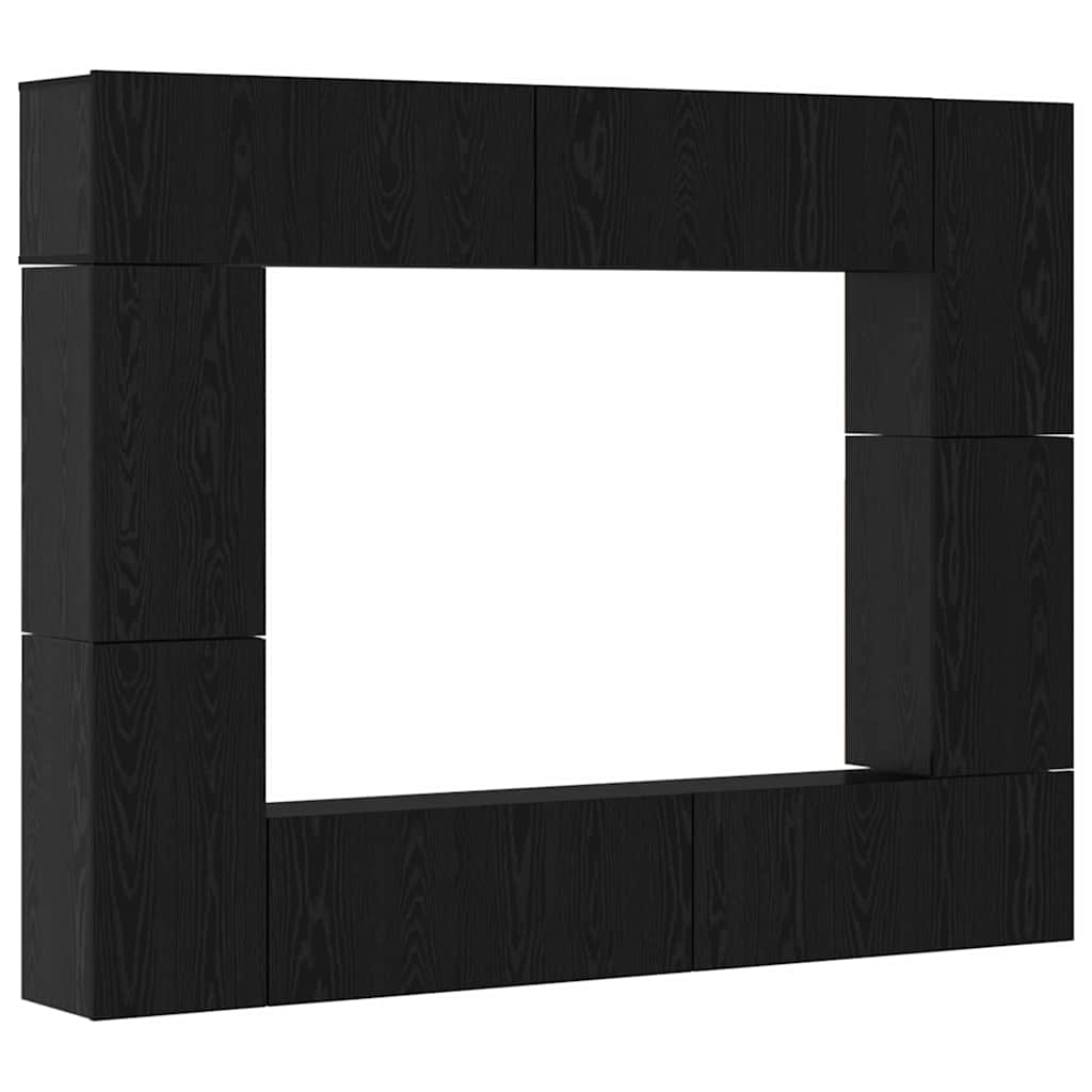 Set mobile TV 8 pcs Rovere Nero Legno multistrato