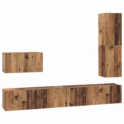 Set mobile TV 4 pcs Legno vecchio Legno multistrato