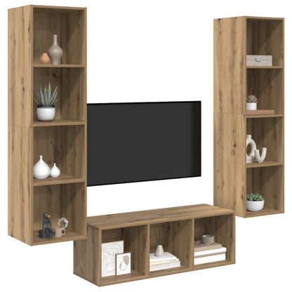 Set mobile TV 3 pcs Rovere artigianale Legno multistrato