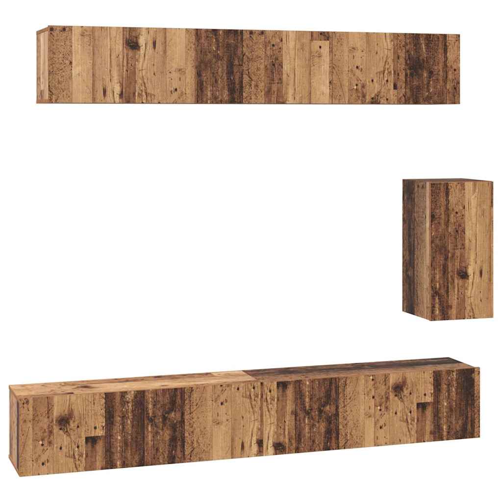 Mobile TV da Parete 3 pcs Legno vecchio Legno multistrato