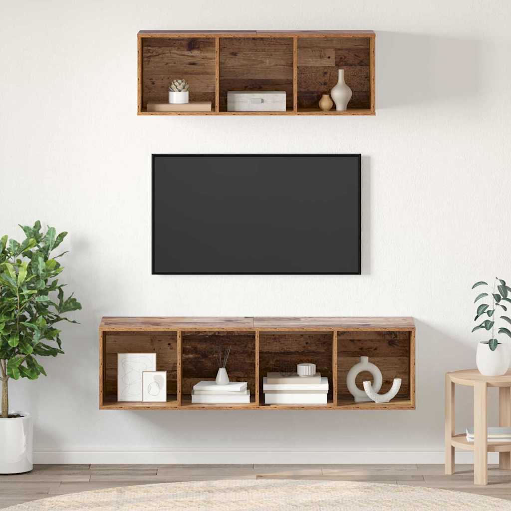Set mobile TV 2 pcs Legno vecchio Legno multistrato