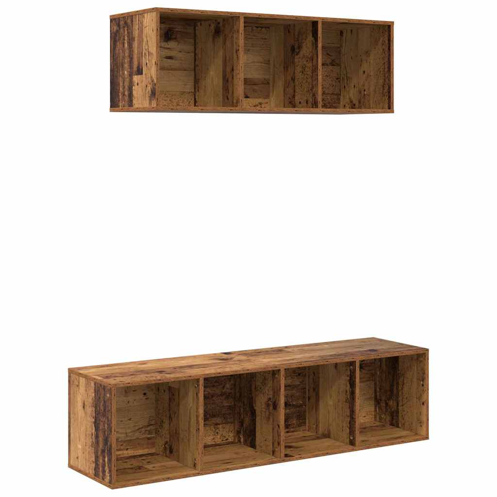 Set mobile TV 2 pcs Legno vecchio Legno multistrato