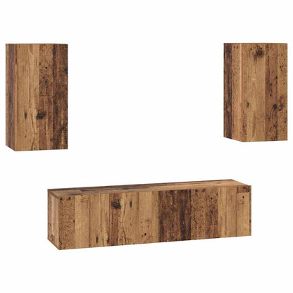 Set mobile TV 4 pcs Legno vecchio Legno multistrato