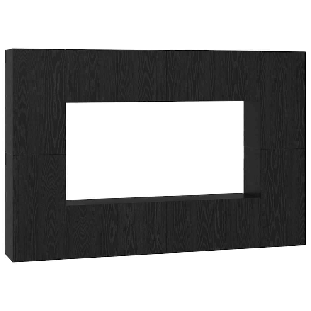 Set mobile TV Montaggio a parete Rovere Nero Legno multistrato