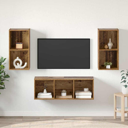 Set mobile TV 3 pcs Legno vecchio Legno multistrato