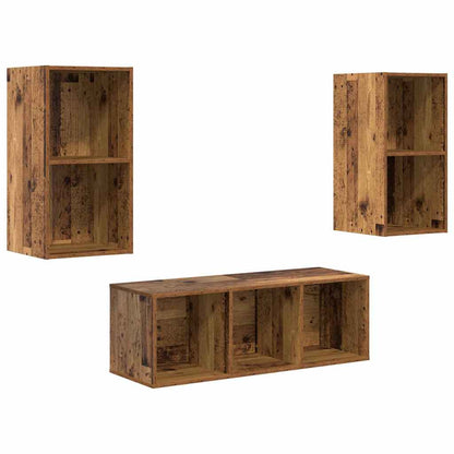 Set mobile TV 3 pcs Legno vecchio Legno multistrato