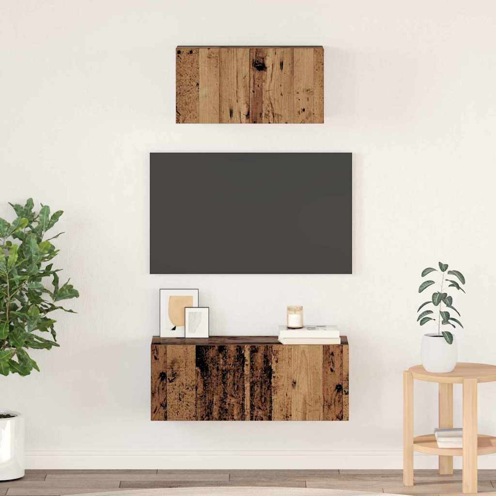 Set mobile TV 2 pcs Legno vecchio Legno multistrato