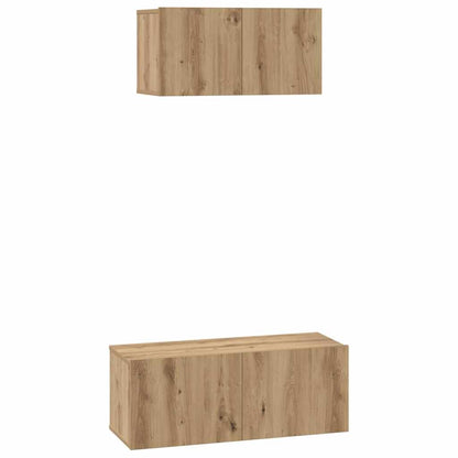 Set mobile TV 2 pcs Rovere artigianale Legno multistrato