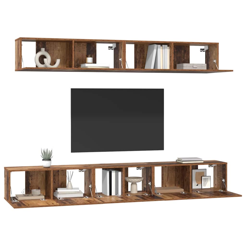Set mobile TV 5 pcs Legno vecchio Legno multistrato