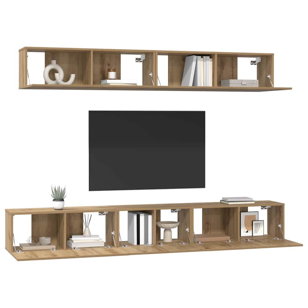 Set mobile TV 5 pcs Rovere artigianale Legno multistrato