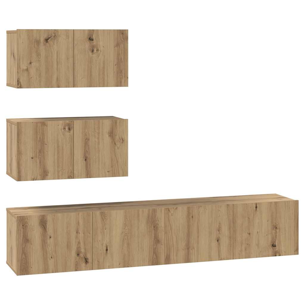 Set mobile TV 4 pcs Rovere artigianale Legno multistrato