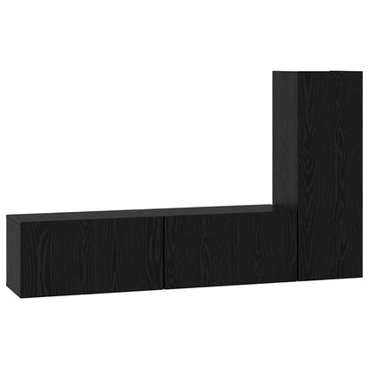 Set mobile TV 3 pcs Rovere Nero Legno multistrato