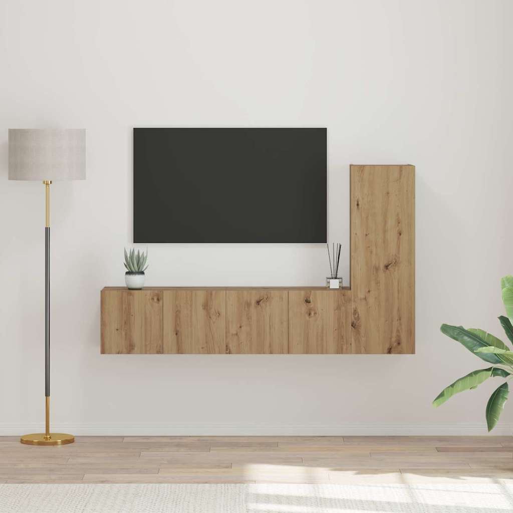 Set mobile TV 3 pcs Rovere artigianale Legno multistrato
