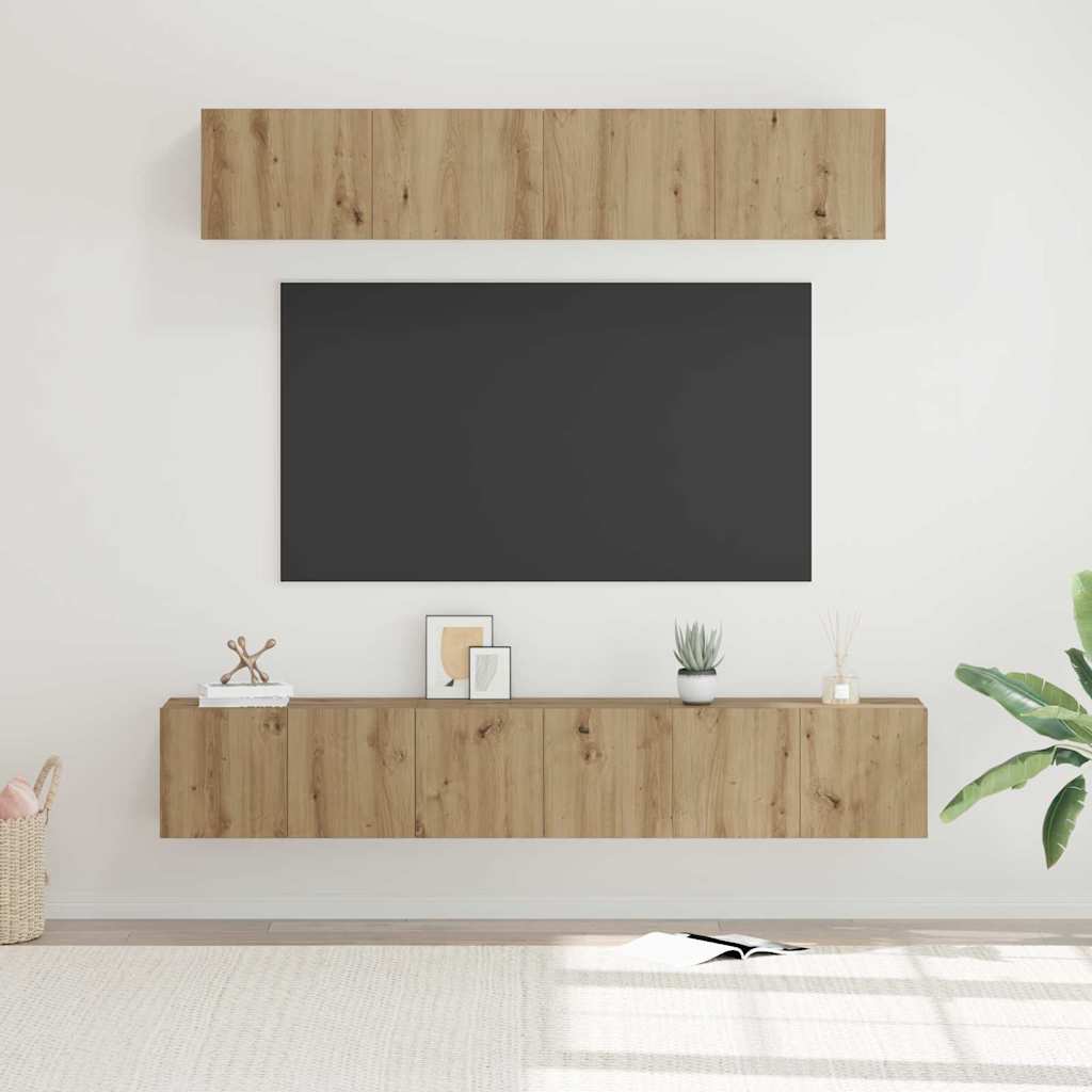 Set mobile TV 5 pcs Rovere artigianale Legno multistrato