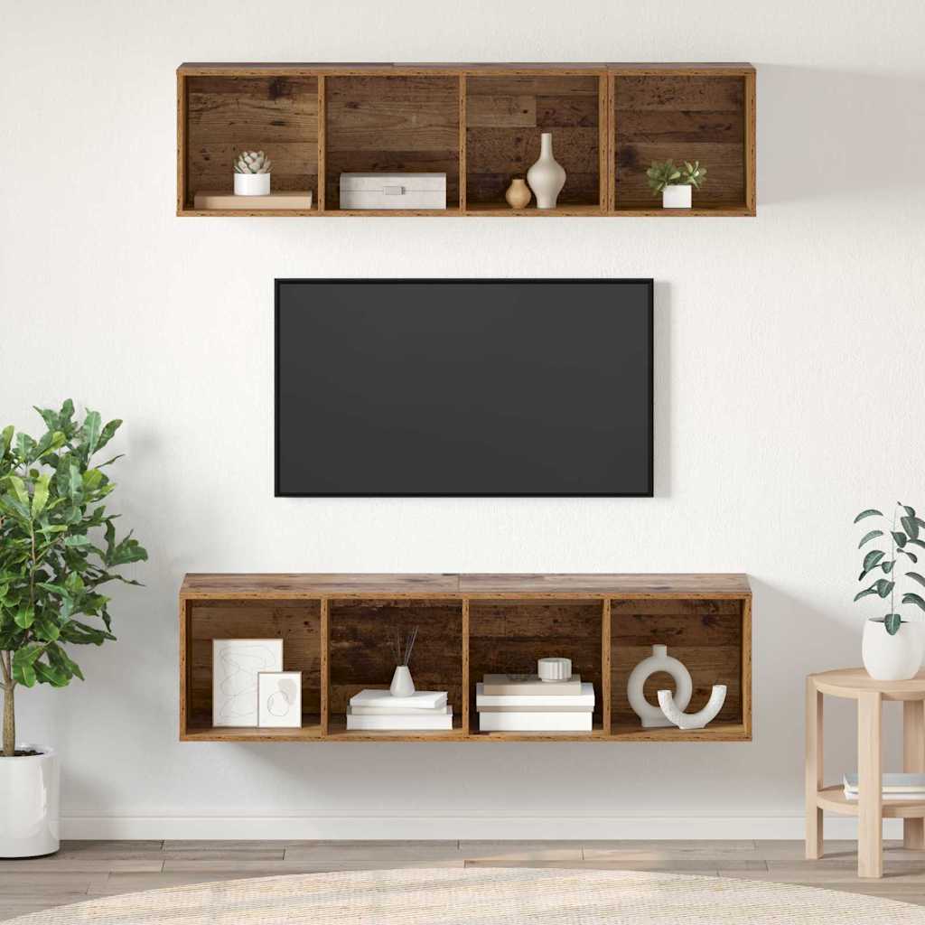 Set mobile TV 3 pcs Legno vecchio Legno multistrato