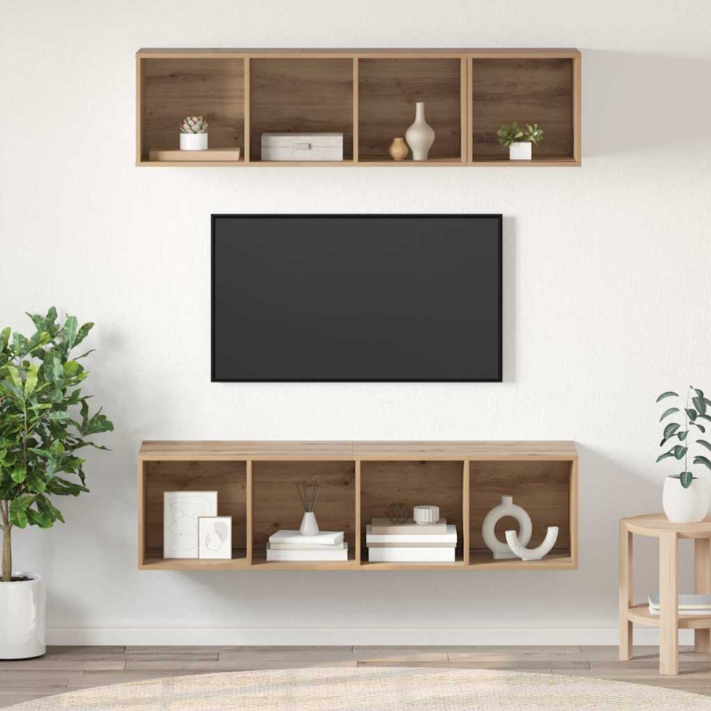 Set mobile TV 3 pcs Rovere artigianale Legno multistrato