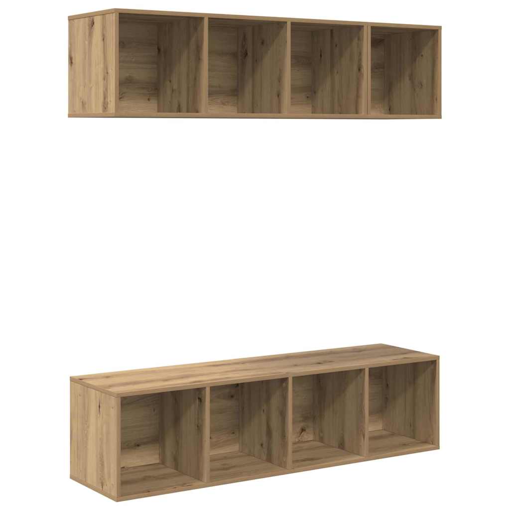 Set mobile TV 3 pcs Rovere artigianale Legno multistrato
