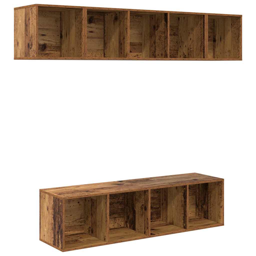 Set mobile TV 4 pcs Legno vecchio Legno multistrato