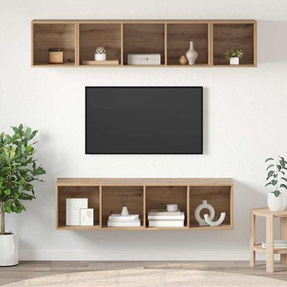 Set mobile TV 4 pcs Rovere artigianale Legno multistrato