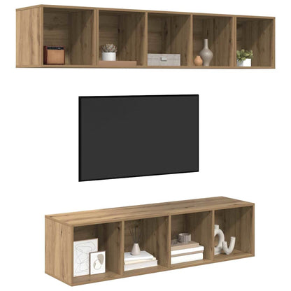Set mobile TV 4 pcs Rovere artigianale Legno multistrato