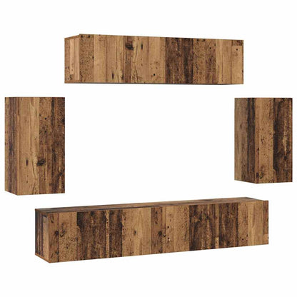 Set mobile TV 6 pcs Legno vecchio Legno multistrato