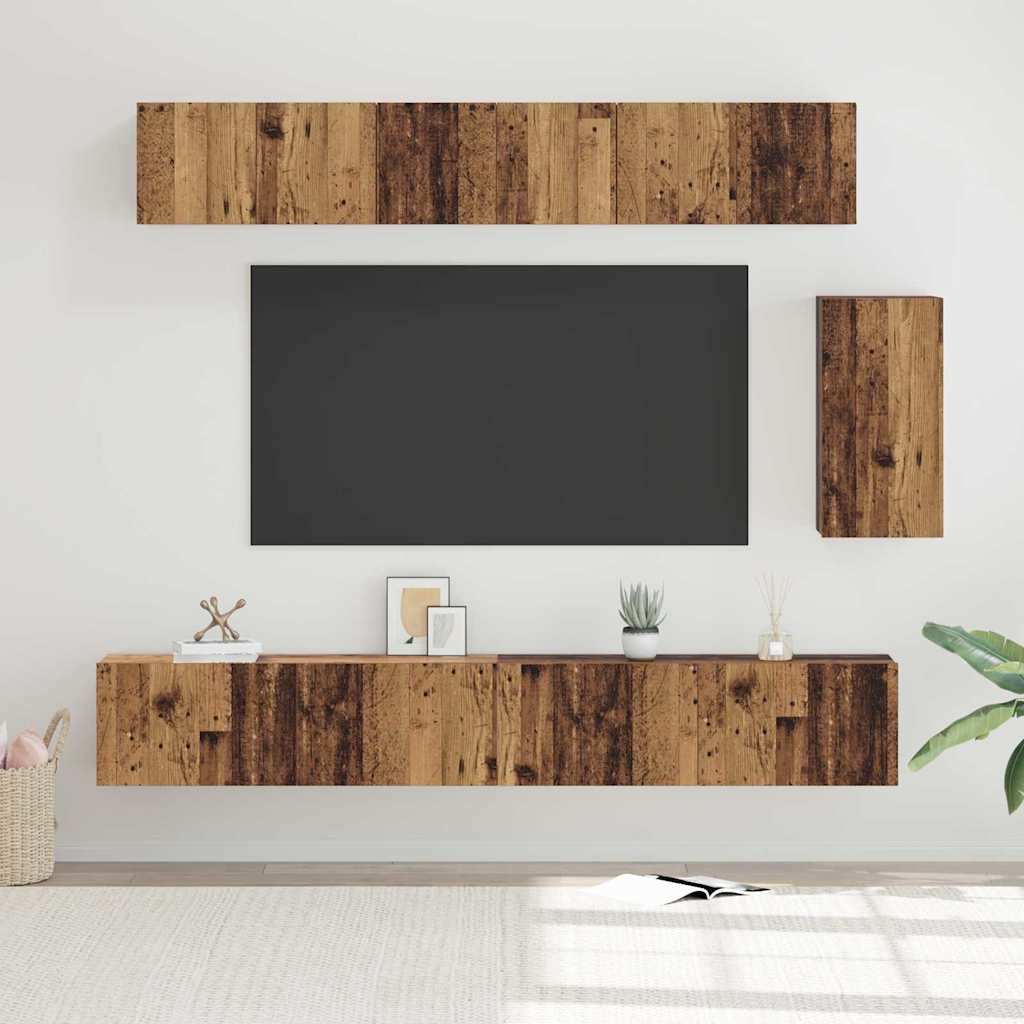 Set mobile TV 6 pcs Legno vecchio Legno multistrato