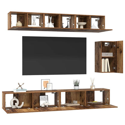 Set mobile TV 6 pcs Legno vecchio Legno multistrato