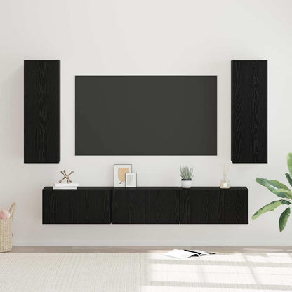 Set mobile TV 5 pcs Rovere Nero Legno multistrato