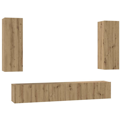 Set mobile TV 5 pcs Rovere artigianale Legno multistrato