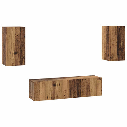 Set mobile TV 4 pcs Legno vecchio Legno multistrato
