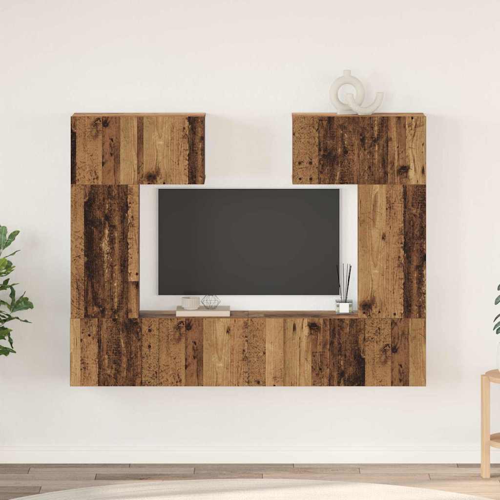 Set mobile TV 6 pcs Legno vecchio Legno multistrato
