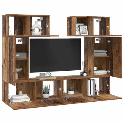 Set mobile TV 6 pcs Legno vecchio Legno multistrato