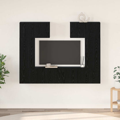 Set mobile TV 6 pcs Rovere Nero Legno multistrato
