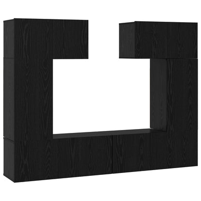 Set mobile TV 6 pcs Rovere Nero Legno multistrato