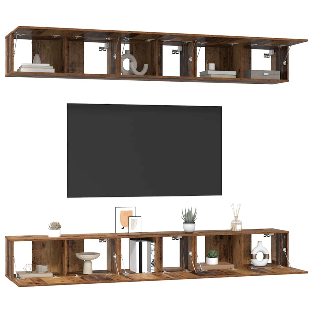 Set mobile TV 6 pcs Legno vecchio Legno multistrato