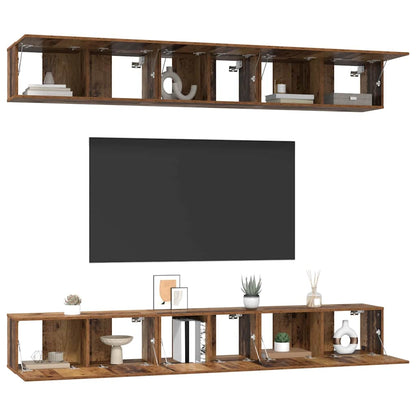 Set mobile TV 6 pcs Legno vecchio Legno multistrato