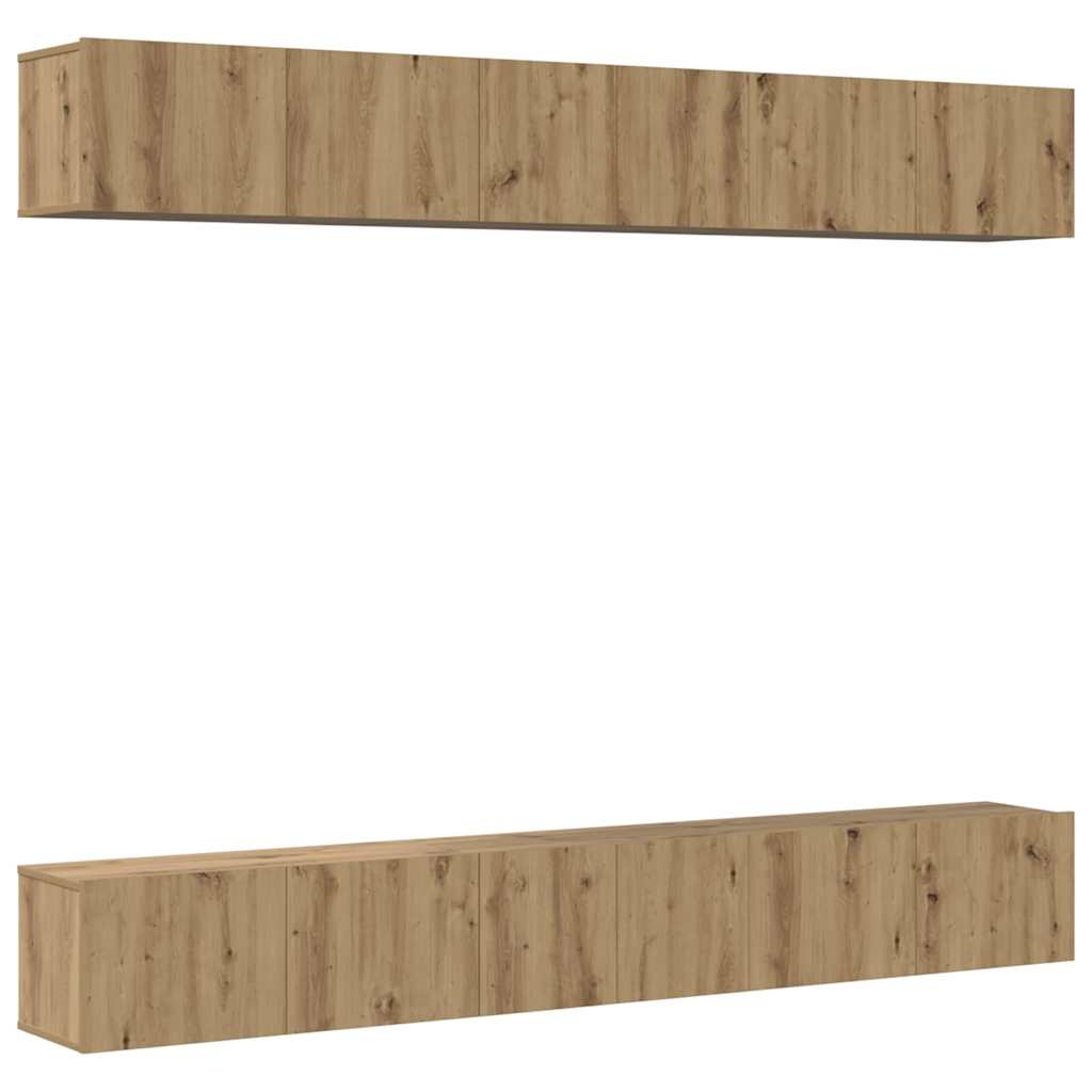 Set mobile TV 6 pcs rovere artigianale Legno multistrato