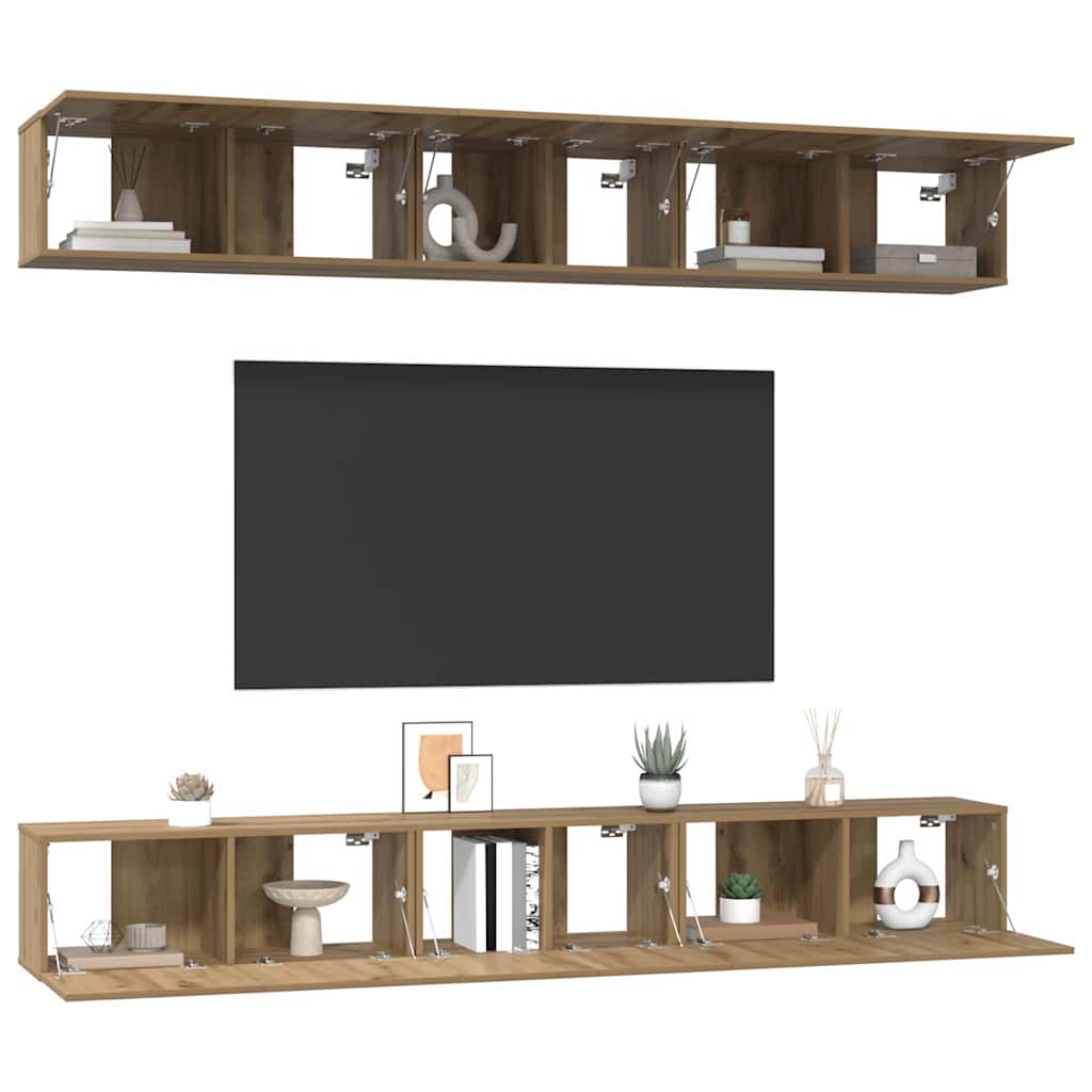 Set mobile TV 6 pcs rovere artigianale Legno multistrato