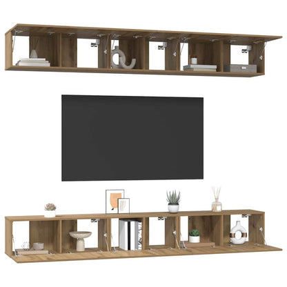 Set mobile TV 6 pcs rovere artigianale Legno multistrato