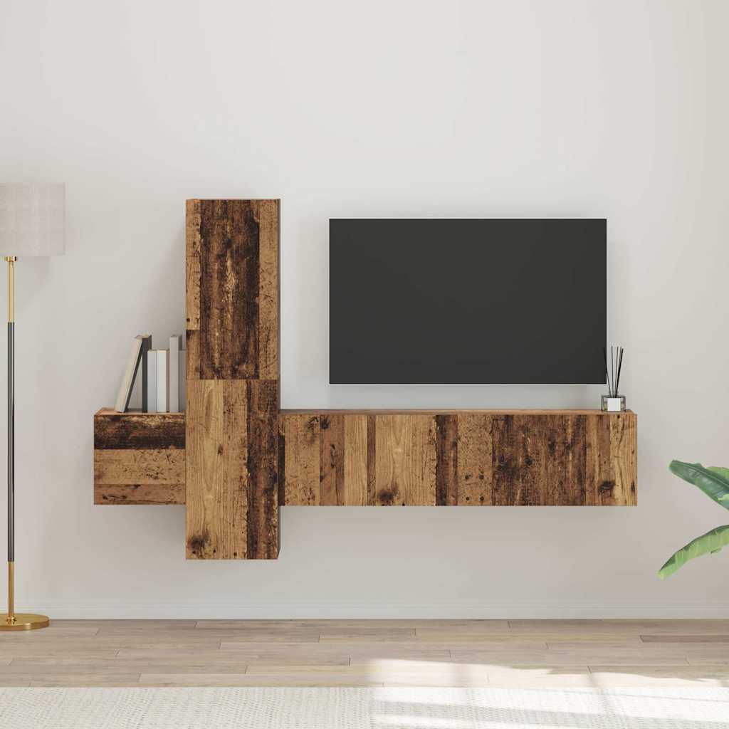 Set mobile TV 5 pcs Legno vecchio Legno multistrato