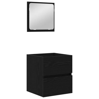 Set di mobili per il bagno 2 pcs Rovere Nero e Bianco
