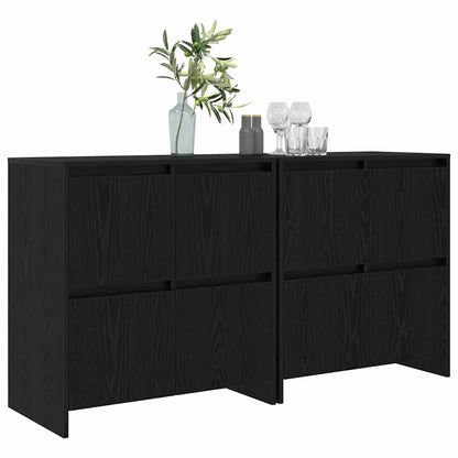 Sideboards 2 pcs Rovere nero 70 x 41 x 75 cm Legno multistrato