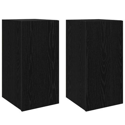 Set mobile TV Montaggio a parete Rovere Nero Legno multistrato