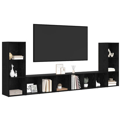 Set mobile TV 4 pcs Rovere Nero 37 x 35 x 107 cm